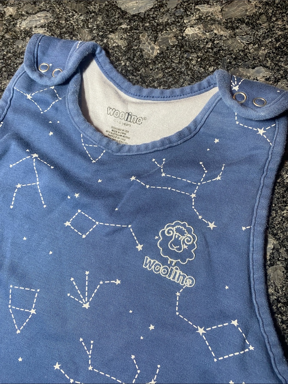 Woolino Sleep Bag Sack 4 Season Merino Wool Cotton Night Sky Size 4-6 Years - Picture 2 of 9